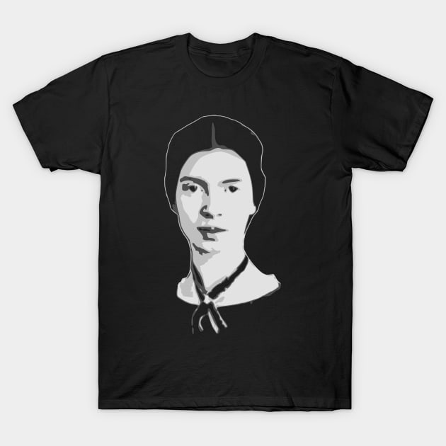 Emily Dickinson Black and White T-Shirt by Nerd_art